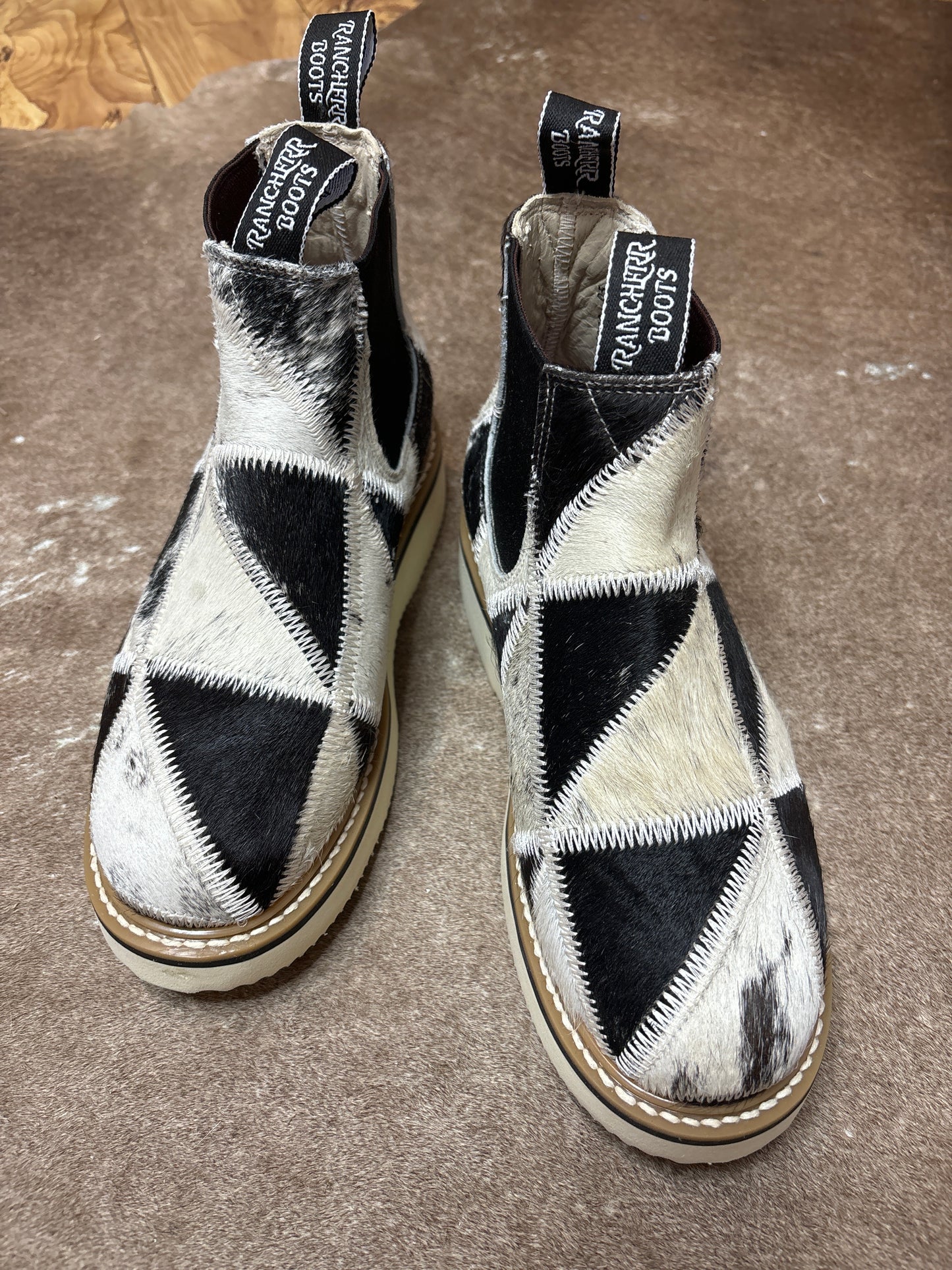 Woman’s cowhide Lechera Patchwork size 7.5 (5) (24.5cm)