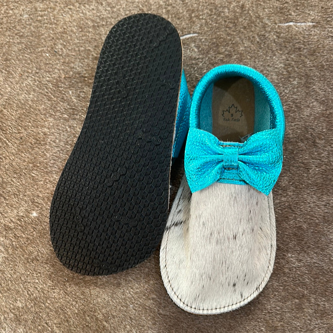 TODDLER Size 3 RUBBER SOLE || BW + Metallic Blue