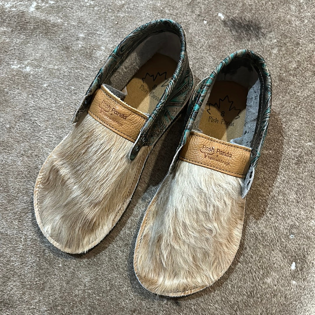 WOMENS Size 8 RUGGED SOLE ||  Blonde + Tooled Teal