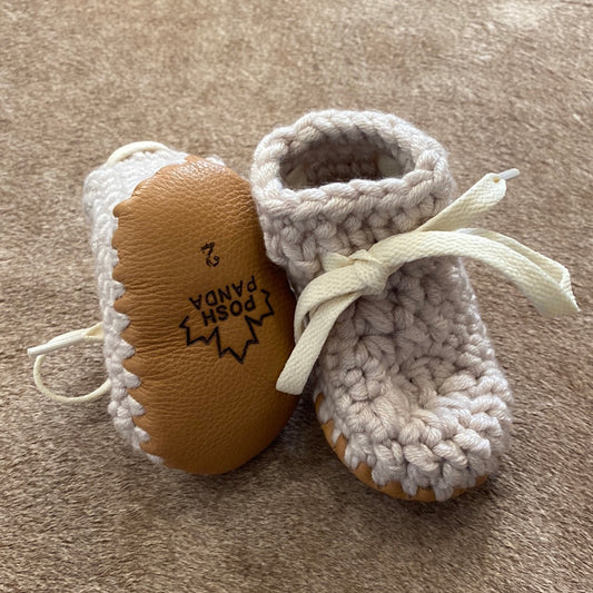 Size 2 Taupe Crocheted Bootie
